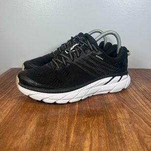 Hoka One One Clifton 6 Running Shoes Black/White Womens 7.5